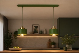 Lampa wisząca 2xE27 Simply Khaki/Gold