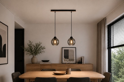 Lampa wisząca 2xE27 YUNO WOOD BLACK/NATURAL