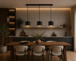 Lampa wisząca 3xE27 FLOW BLACK