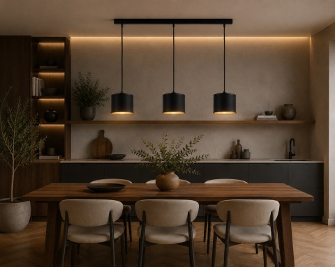 Pendant lamp 3xE27 FLOW BLACK