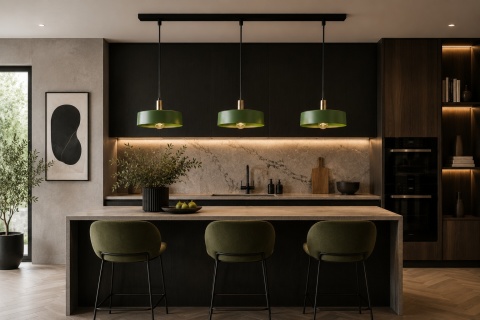 Lampa wisząca 3xE27 HAKI GOLD