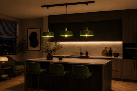 Lampa wisząca 3xE27 HAKI GOLD
