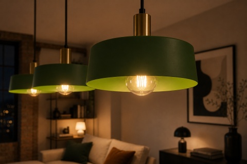 Lampa wisząca 3xE27 HAKI GOLD