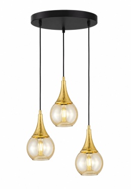 Lampa wisząca 3xE27 LACRIMA HONEY/GOLD