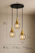 Lampa wisząca 3xE27 LACRIMA HONEY/GOLD