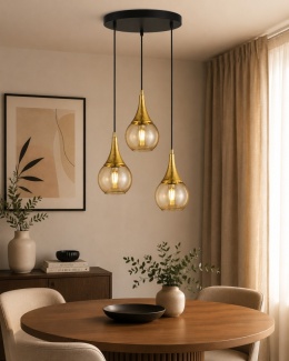 Lampa wisząca 3xE27 LACRIMA HONEY/GOLD