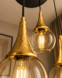 Lampa wisząca 3xE27 LACRIMA HONEY/GOLD