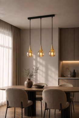Lampa wisząca 3xE27 LACRIMA HONEY/GOLD