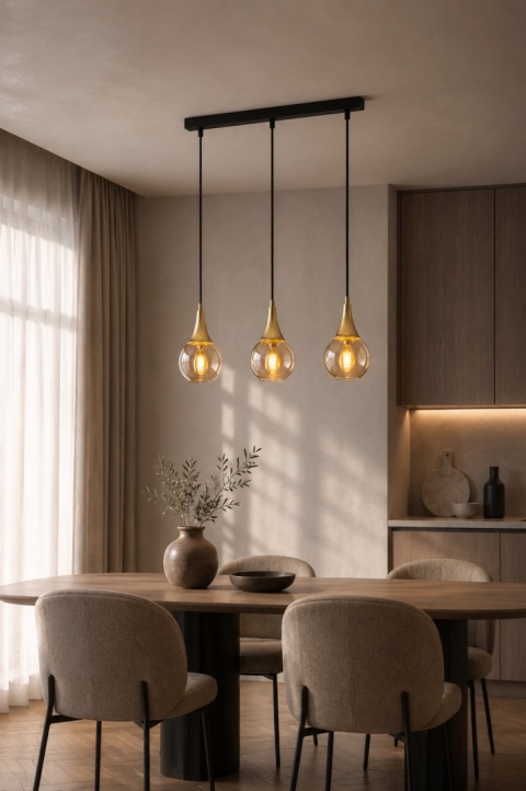 Pendant lamp 3xE27 LACRIMA HONEY/GOLD