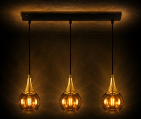 Pendant lamp 3xE27 LACRIMA HONEY/GOLD