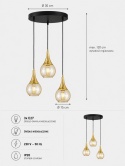 Pendant lamp 3xE27 LACRIMA HONEY/GOLD
