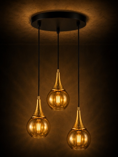Pendant lamp 3xE27 LACRIMA HONEY/GOLD