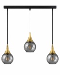 Pendant lamp 3xE27 LACRIMA SMOKY/GOLD