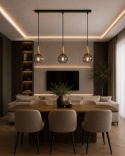 Pendant lamp 3xE27 LACRIMA SMOKY/GOLD