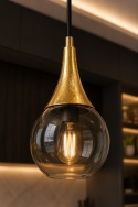 Pendant lamp 3xE27 LACRIMA SMOKY/GOLD