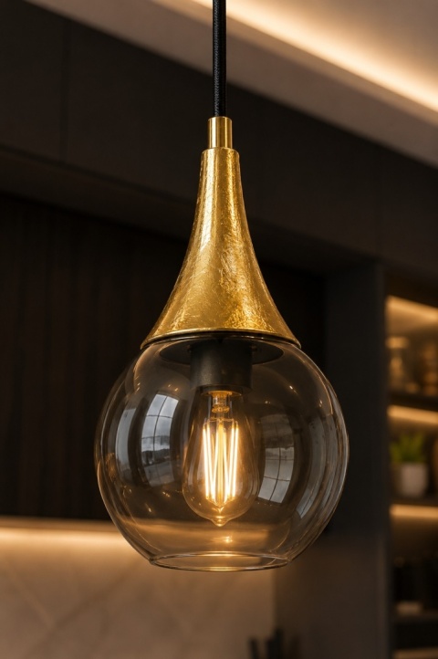 Pendant lamp 3xE27 LACRIMA SMOKY/GOLD