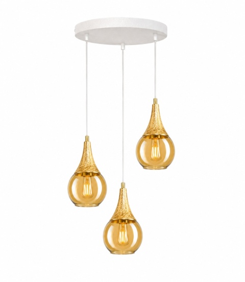 Lampa wisząca 3xE27 LACRIMA WHITE