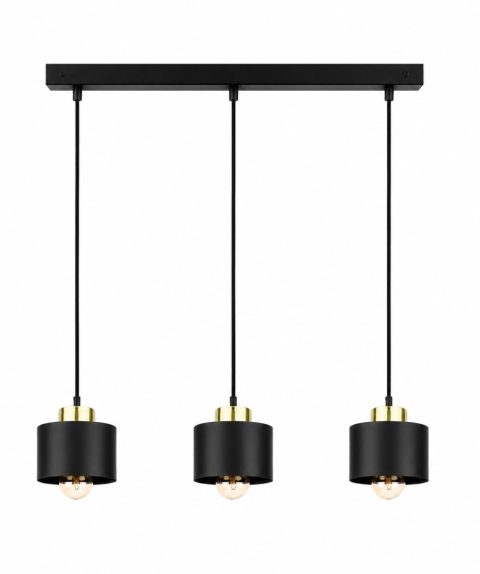 Pendant lamp 3xE27 SIMPLY BLACK/GOLD
