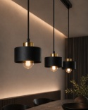 Pendant lamp 3xE27 SIMPLY BLACK/GOLD