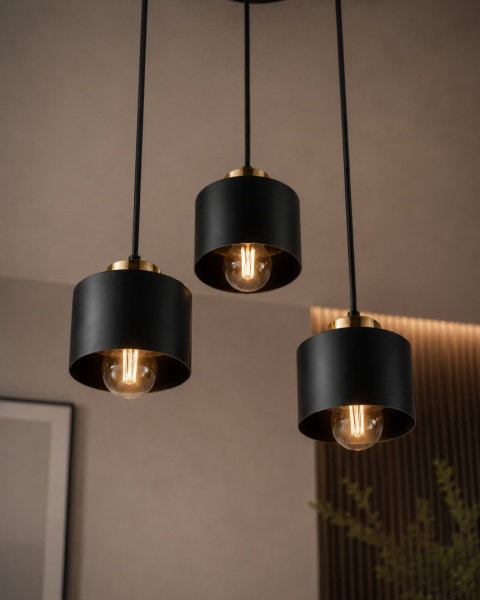 Lampa wisząca 3xE27 SIMPLY BLACK/GOLD