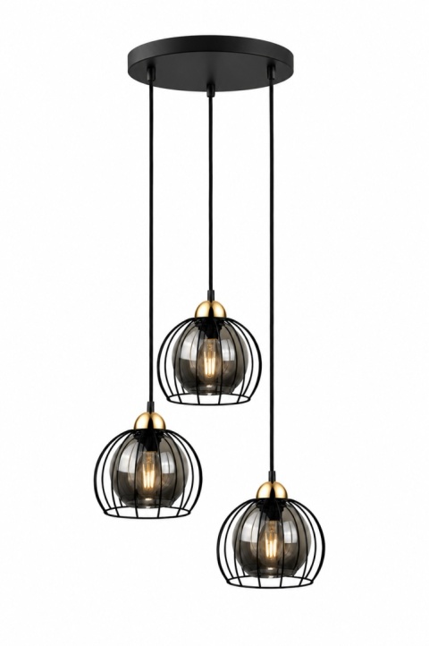 Lampa wisząca 3xE27 SOLO BLACK/GOLD
