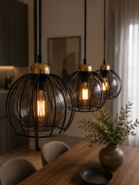 Pendant lamp 3xE27 SOLO BLACK/GOLD