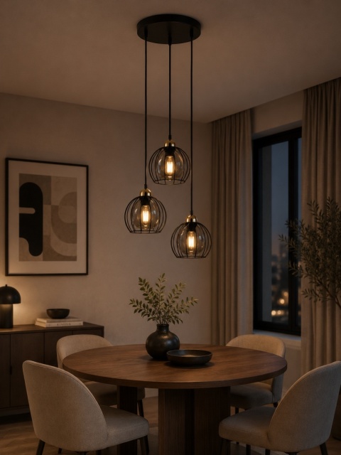 Lampa wisząca 3xE27 SOLO BLACK/GOLD