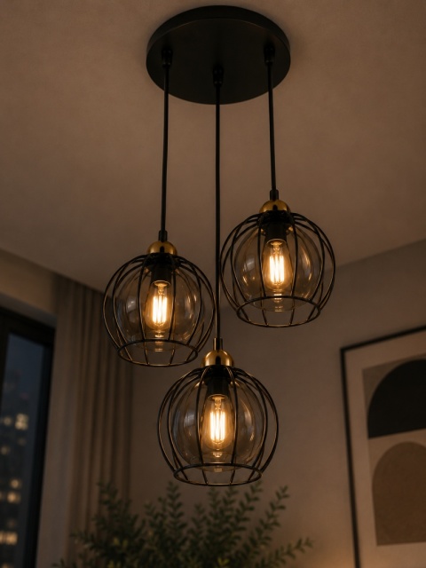 Lampa wisząca 3xE27 SOLO BLACK/GOLD