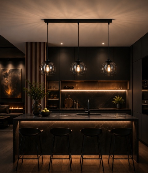 Pendant lamp 3xE27 SOLO BLACK