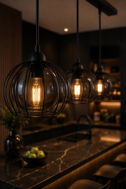 Pendant lamp 3xE27 SOLO BLACK
