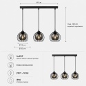 Pendant lamp 3xE27 SOLO BLACK