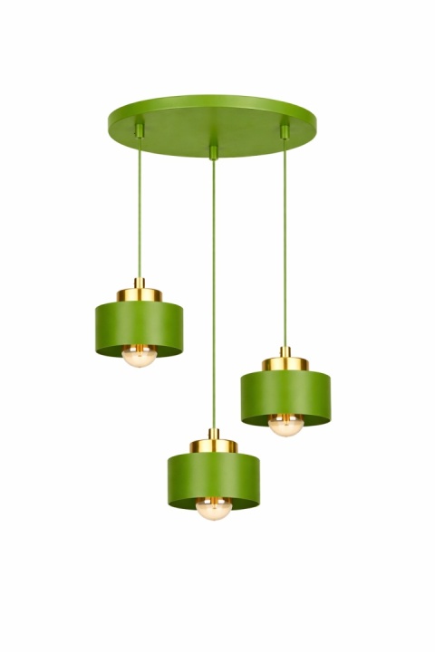 Lampa wisząca 3xE27 Simply Khaki/Gold