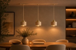 Lampa wisząca 3xE27 Simply Latte/Gold
