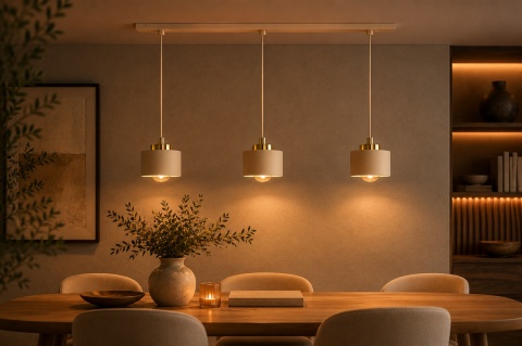 Lampa wisząca 3xE27 Simply Latte/Gold