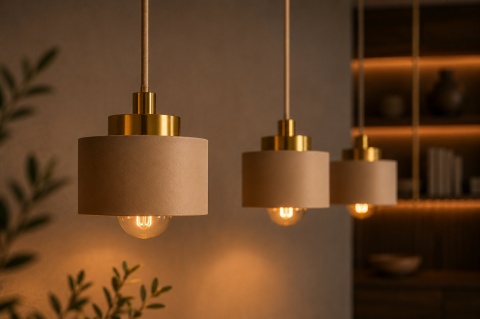 Lampa wisząca 3xE27 Simply Latte/Gold