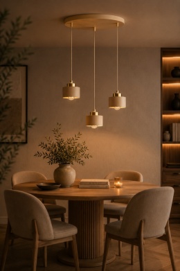 Lampa wisząca 3xE27 Simply Latte/Gold