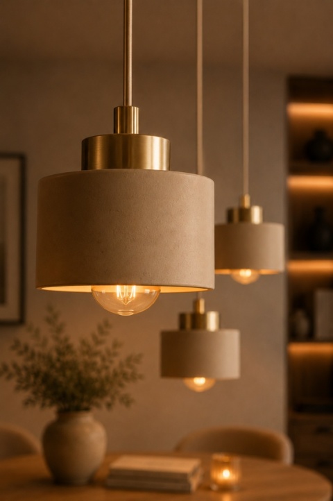 Lampa wisząca 3xE27 Simply Latte/Gold