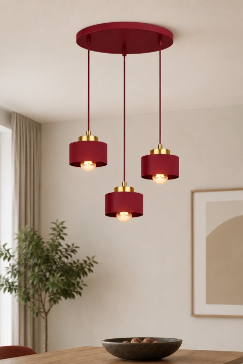 Lampa wisząca 3xE27 Simply Wine/Gold