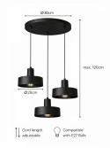 Lampa wisząca 3xE27 Velyo Black