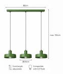 Lampa wisząca 3xE27 Velyo Khaki