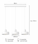 Lampa wisząca 3xE27 Velyo White