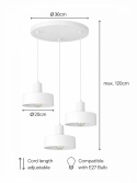 Lampa wisząca 3xE27 Velyo White