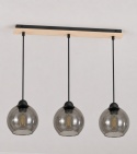 Pendant lamp 3xE27 YUNO WOOD BLACK/NATURAL