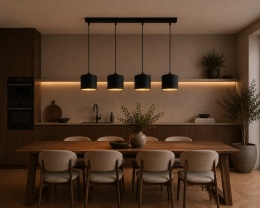 Lampa wisząca 4xE27 FLOW BLACK