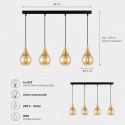 Pendant lamp 4xE27 LACRIMA HONEY/GOLD