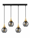 Pendant lamp 4xE27 LACRIMA SMOKY/GOLD
