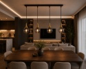 Pendant lamp 4xE27 LACRIMA SMOKY/GOLD