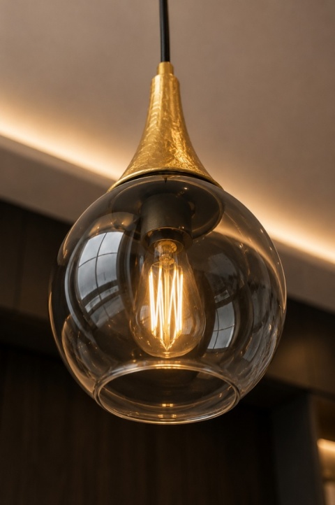 Pendant lamp 4xE27 LACRIMA SMOKY/GOLD