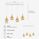 Pendant lamp 4xE27 LACRIMA WHITE