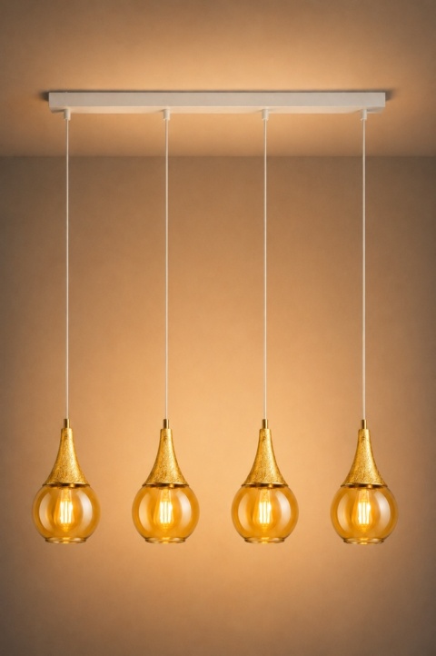 Pendant lamp 4xE27 LACRIMA WHITE